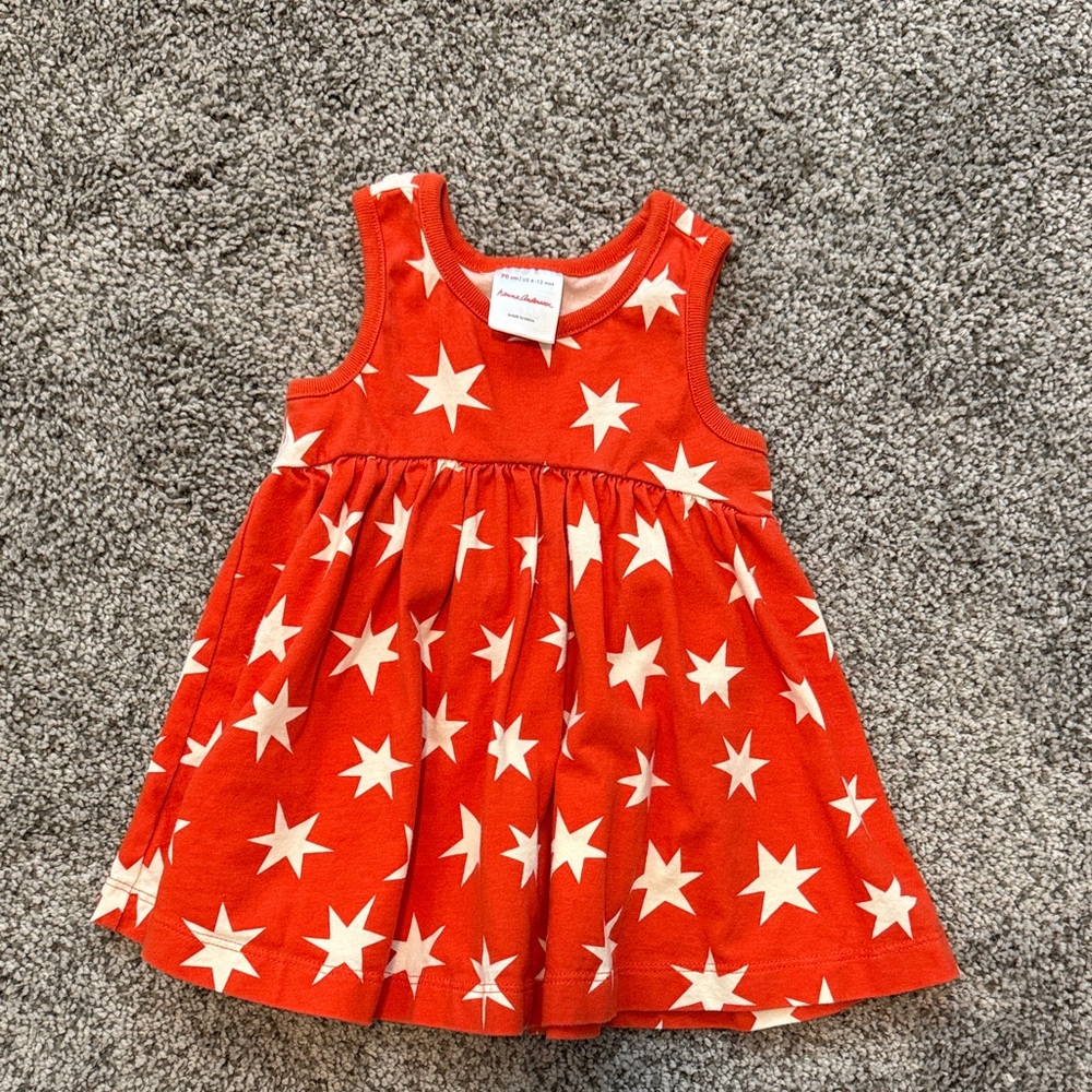 Hanna Andersson Red Star Baby Dress, 6-12 months